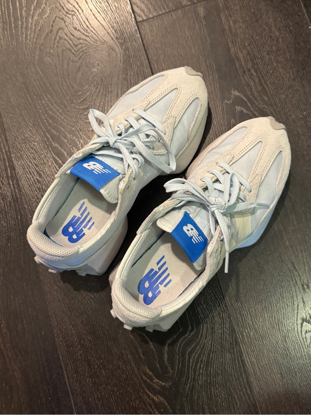 New Balance White & Light Blue Women's Sneakers